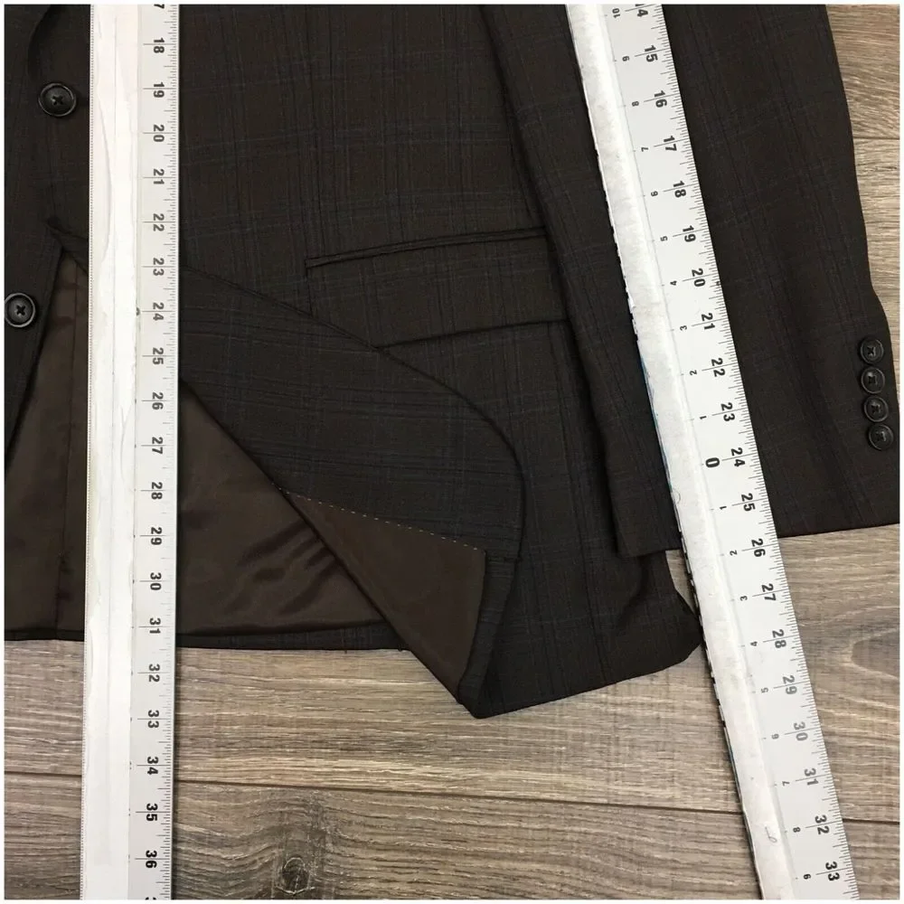 PRONTO UOMO Mens Blazer Sport Coat Casual Jacket Size 48R Two‎ Button Wool Suit
